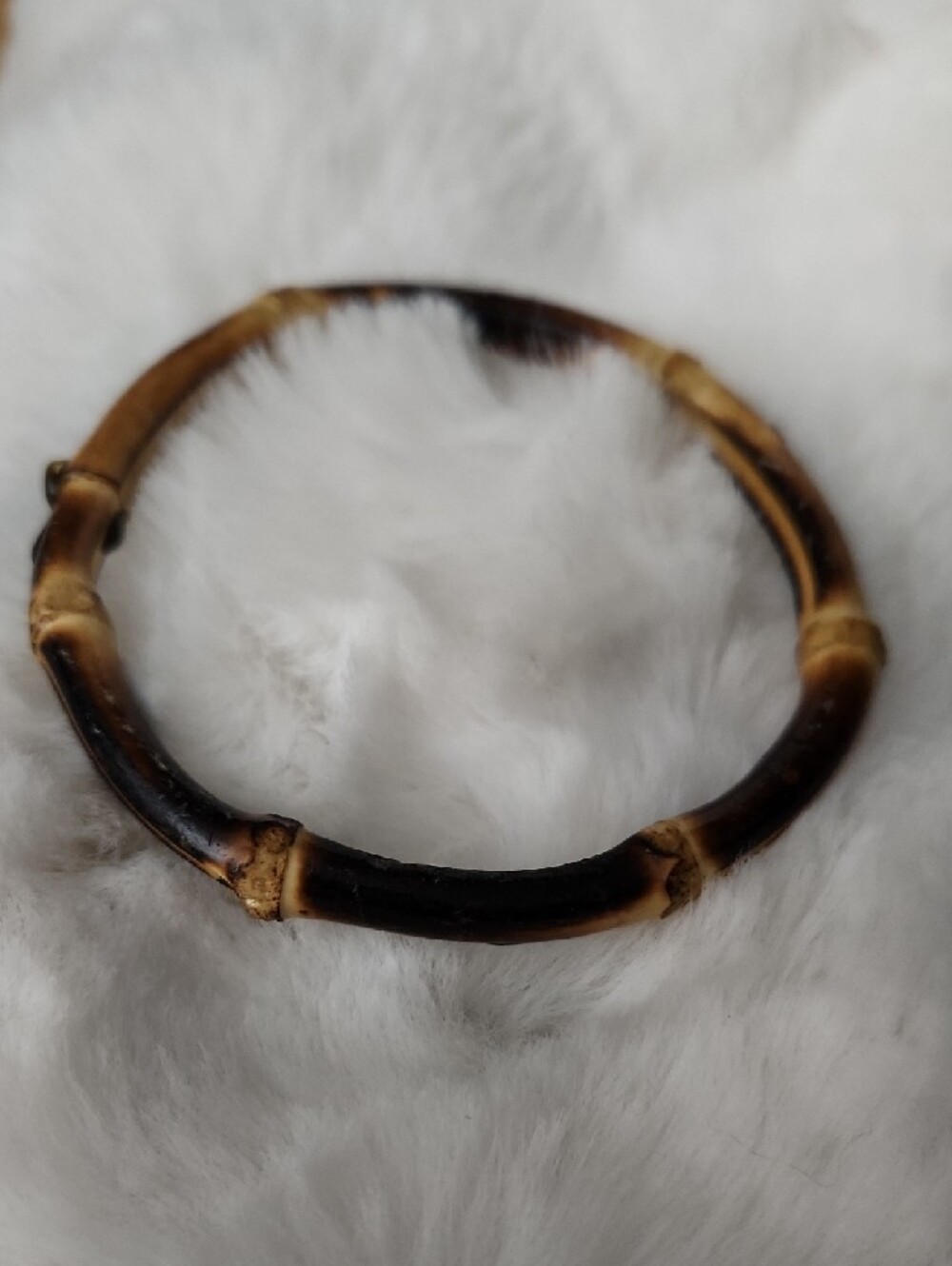 Bamboo Brown Wood Bangle Bracelet - Picture 2 of 2